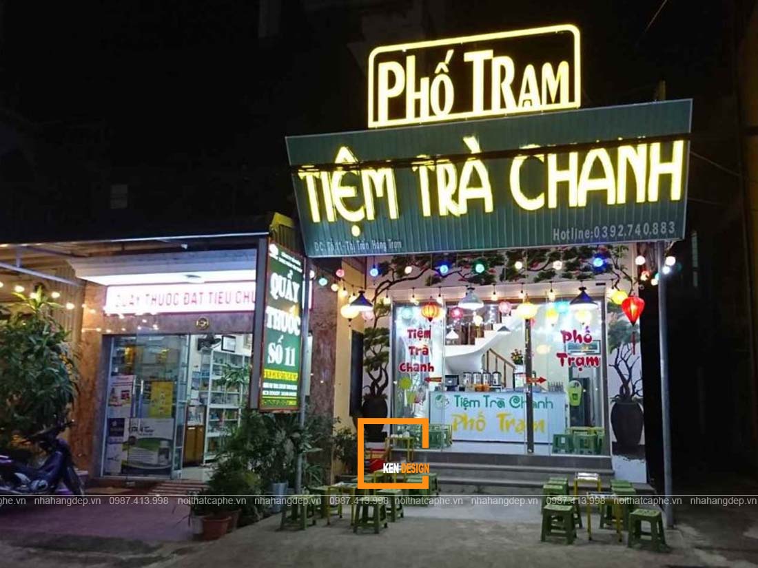 thiết kế quán trà chanh